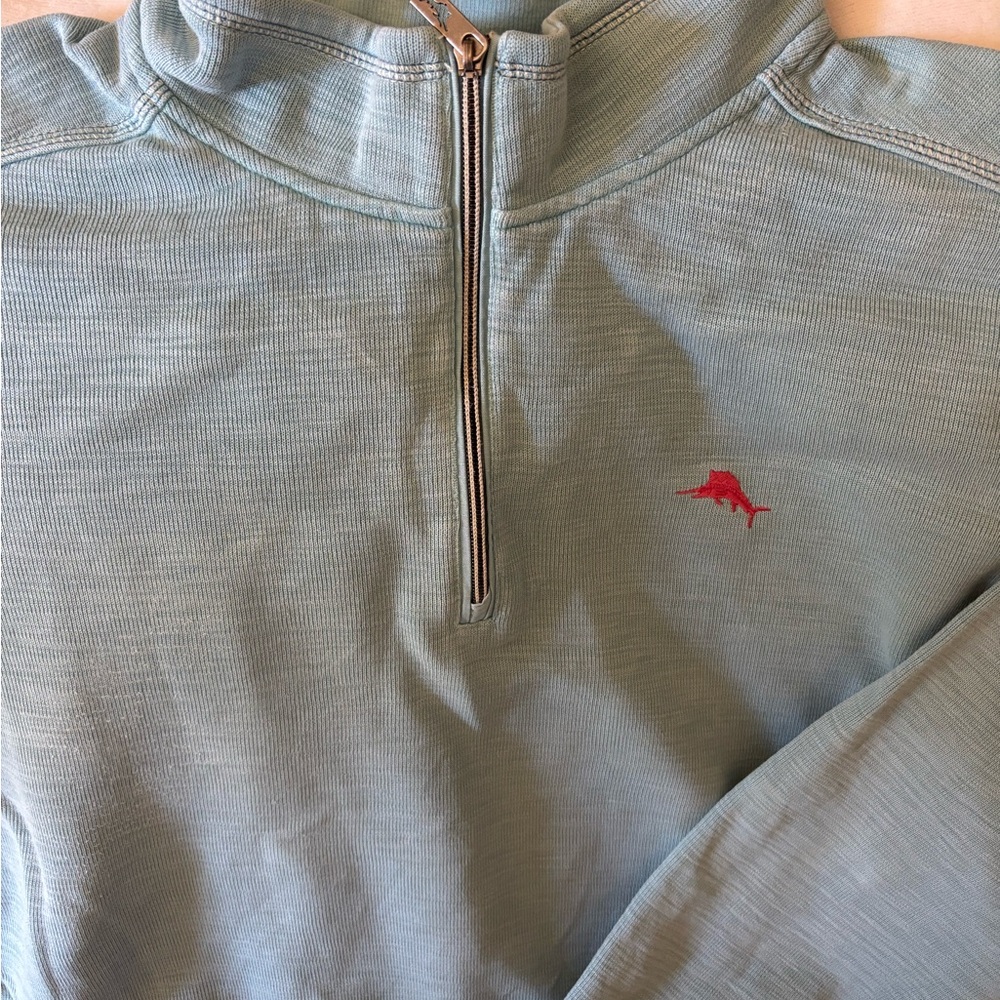 Tommy Bahama Light green Quarter-Zip Pullover with Red Logo